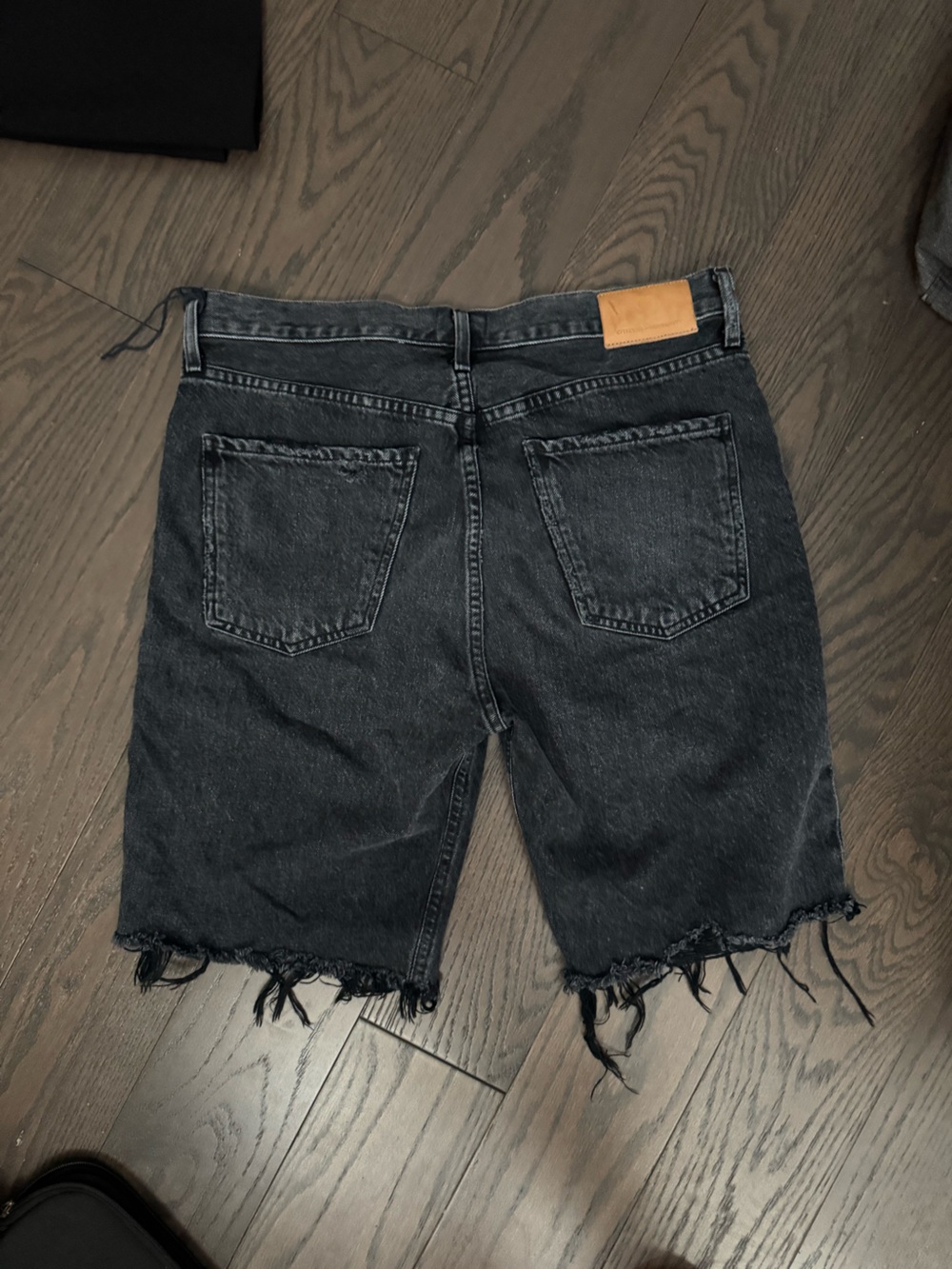 Citizens of humanity High-Rise Distressed Black Denim Bermuda Shorts - Picture 4 of 4